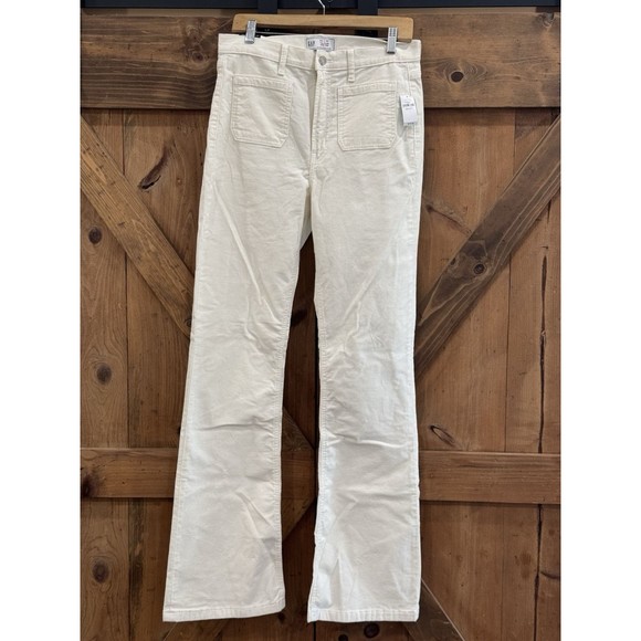 GAP Women's Size 10T White Corduroy 70s Flare High Rise Pants New - Picture 4 of 5